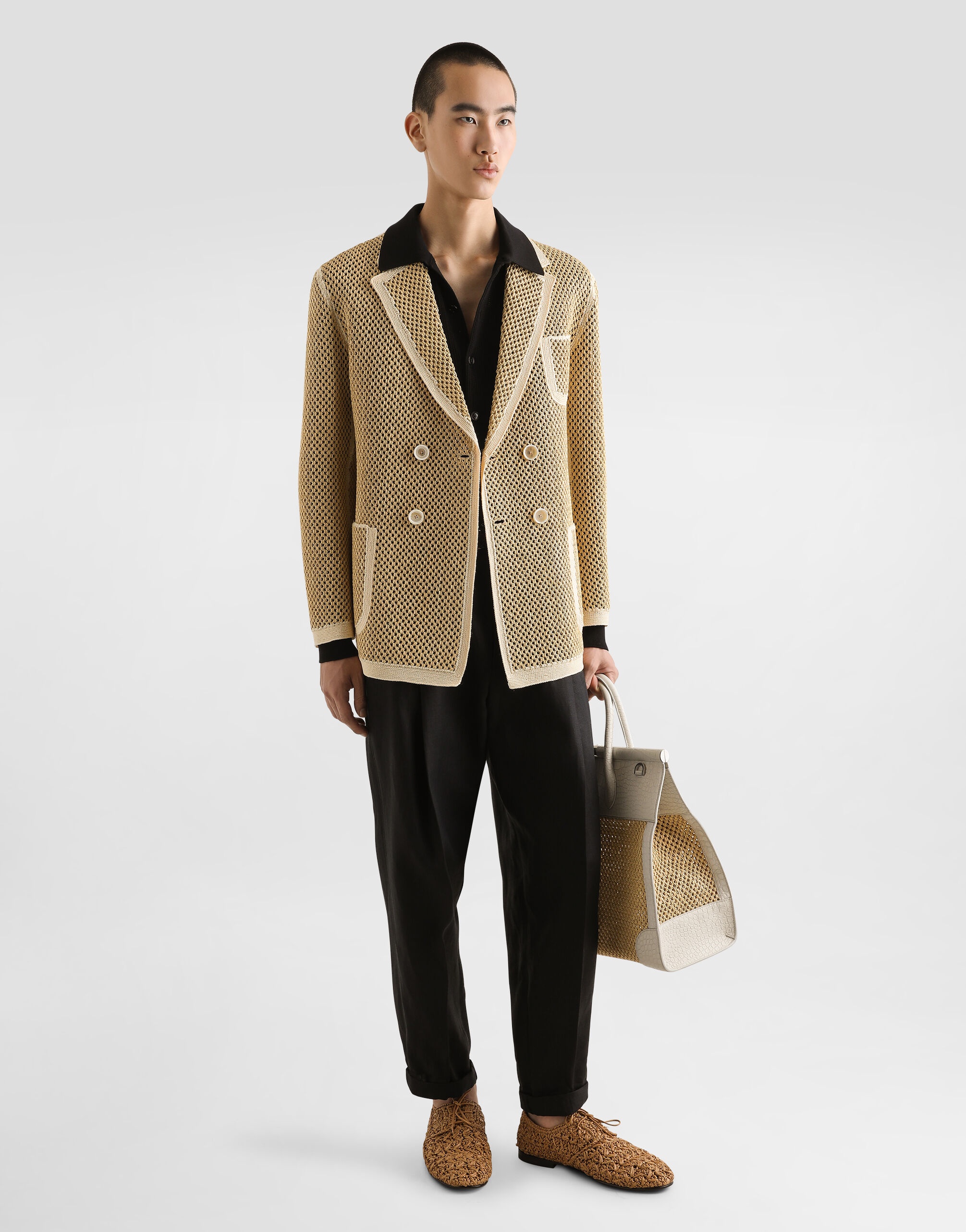 Long-sleeved shirt in a cotton openwork knit - 2