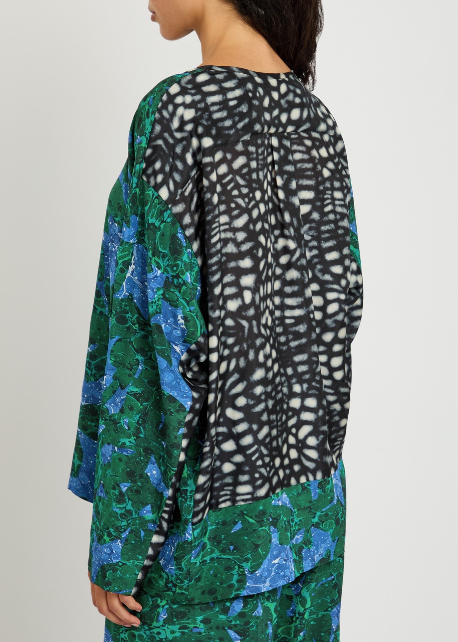 Dries Van Noten Caias Printed Silk-chiffon top - 3