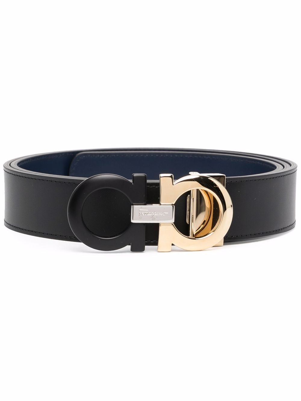 Double Gancini leather belt - 1