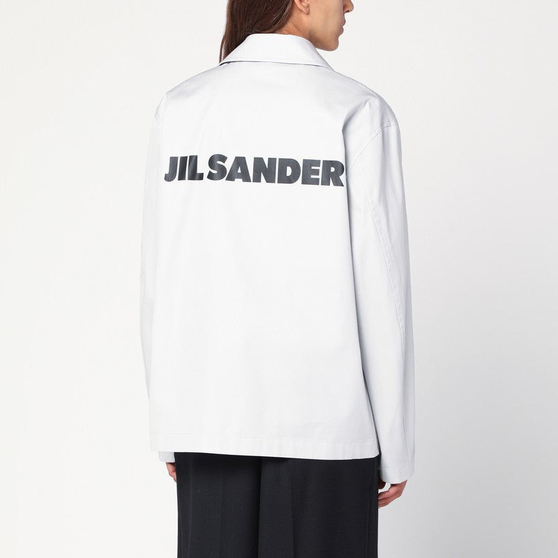 Jil Sander Light Grey Cotton Taffeta Jacket With Logo Women - 2
