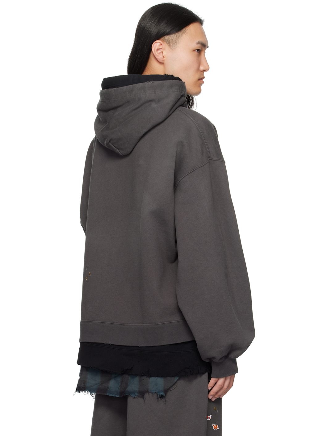 Black Triple Layered Hoodie - 3