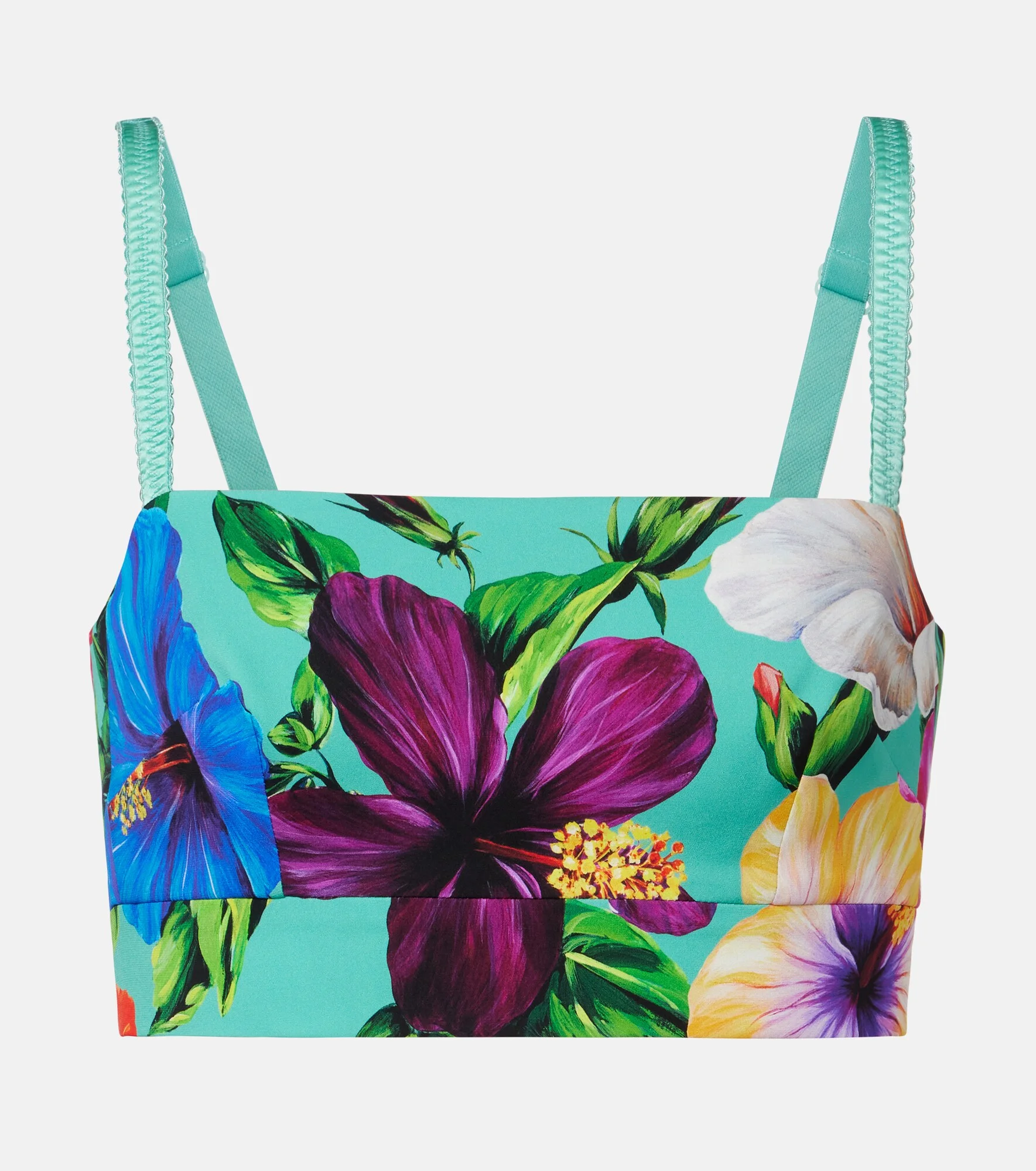 Floral silk-blend crop top - 1