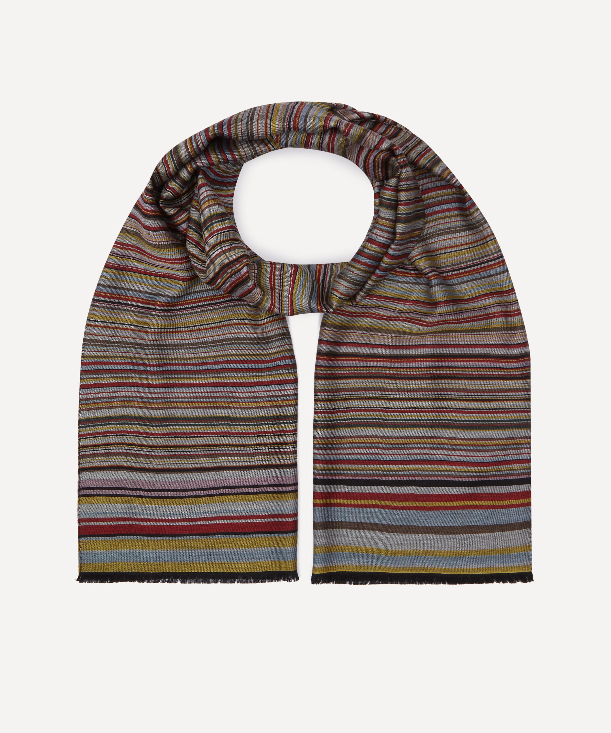 Signature Stripe Silk-Wool Blend Scarf - 2