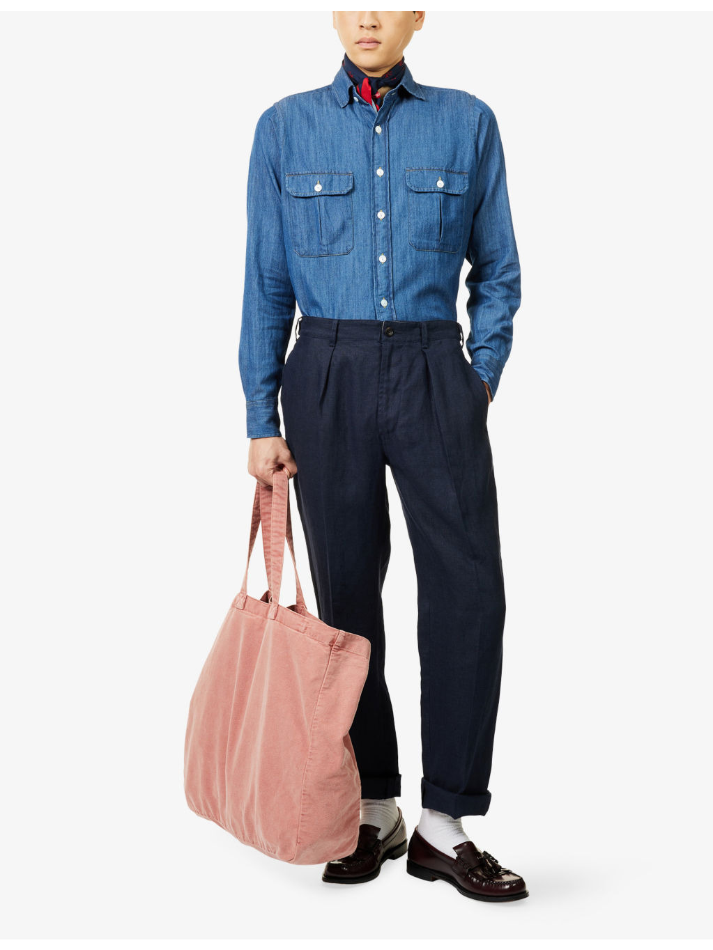 Double-Pocket Denim Work Shirt - 2