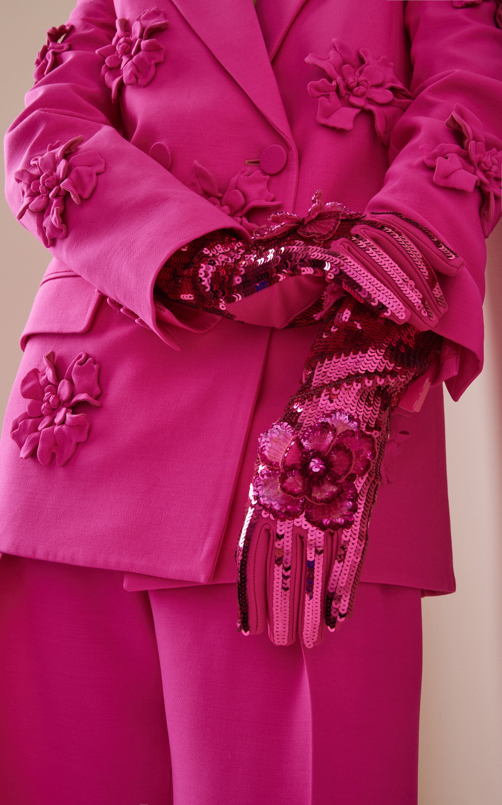 Valentino Garavani Sequin Signature Gloves pink - 3