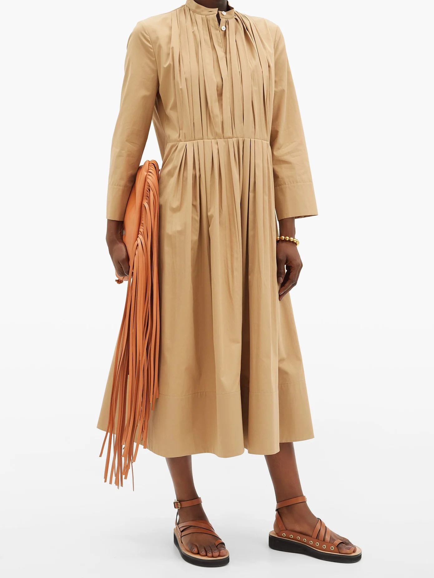 Nikki pleated cotton shirt dress - 2