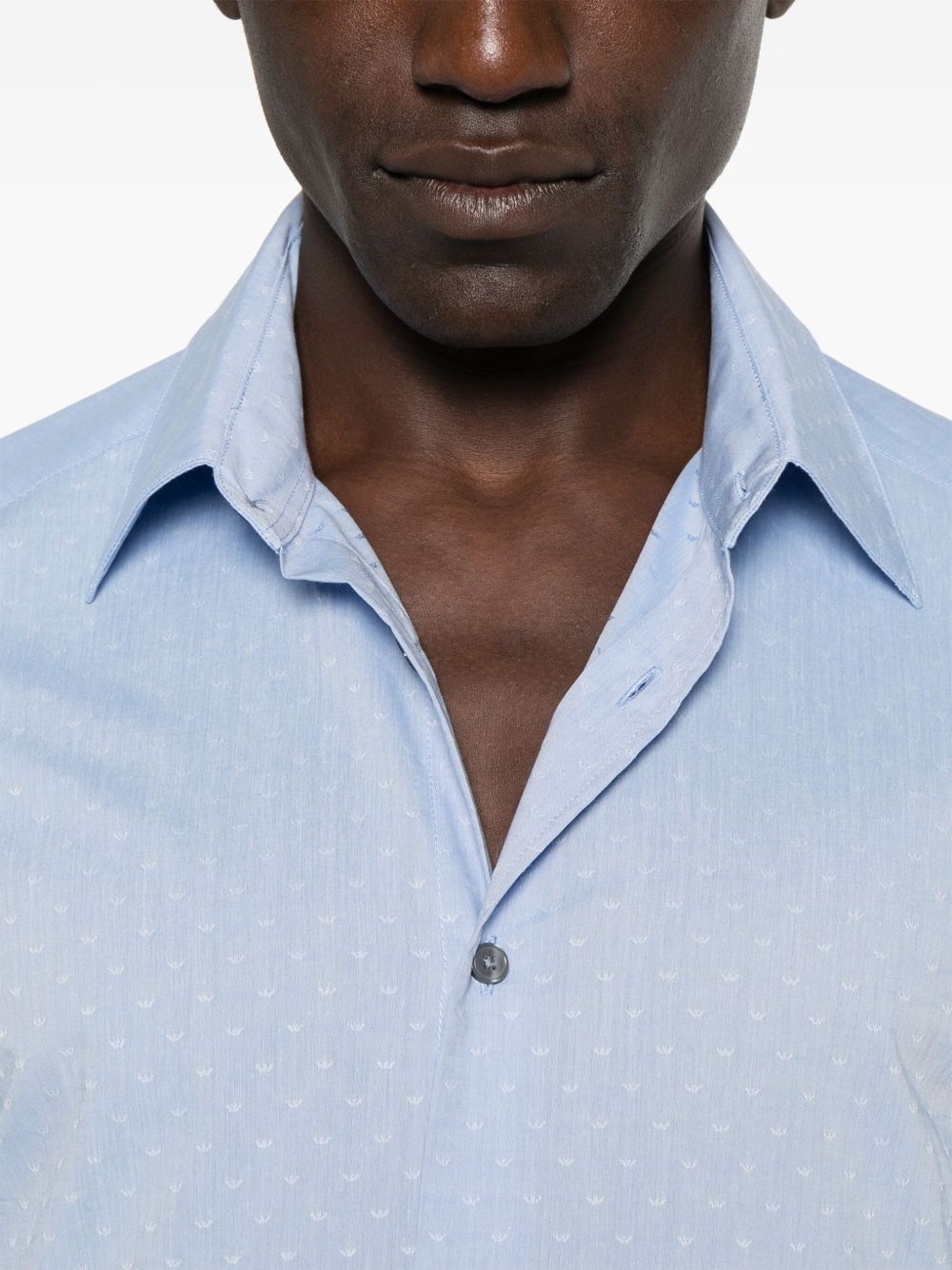 jacquard-logo cotton shirt - 5