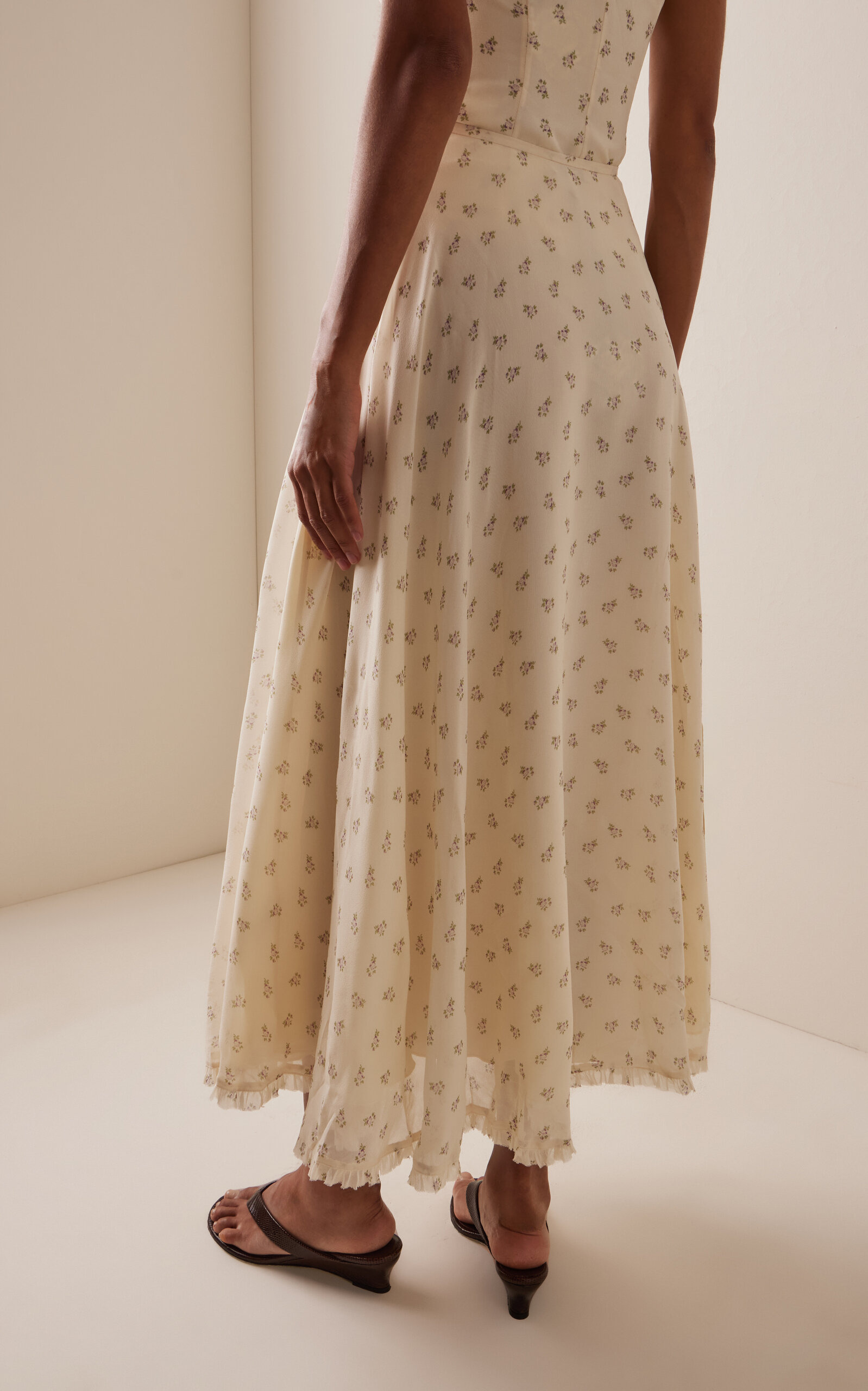 Floral-Print Silk Maxi Skirt floral - 4