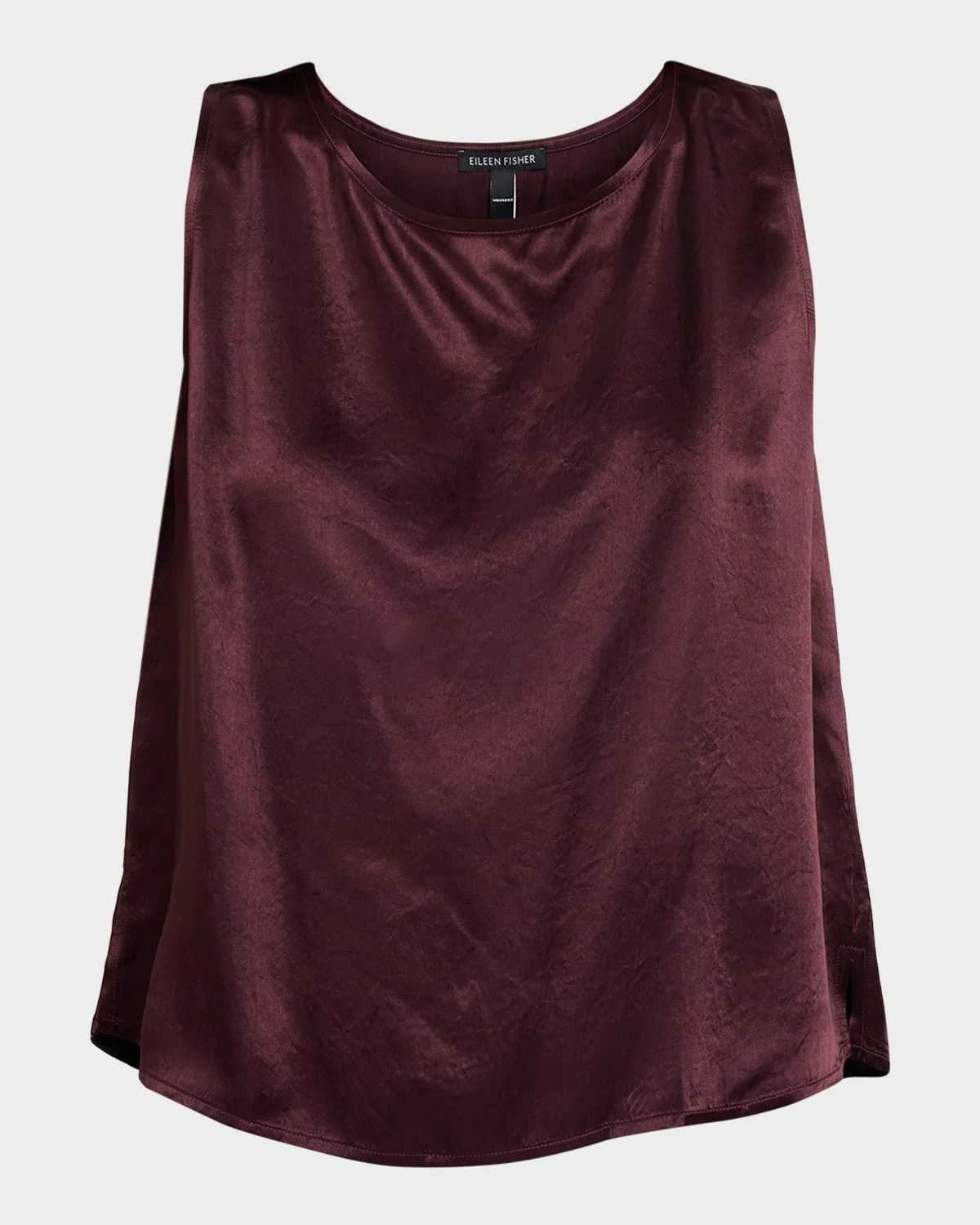 Scoop-Neck Textured Satin Tank Top - 1
