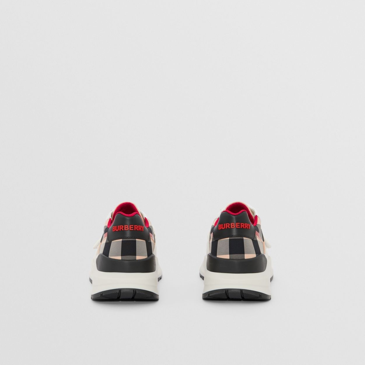 Check Nylon and Leather Sneakers - 5