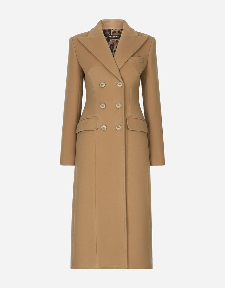 Belted Damier Coat - Luxury Beige