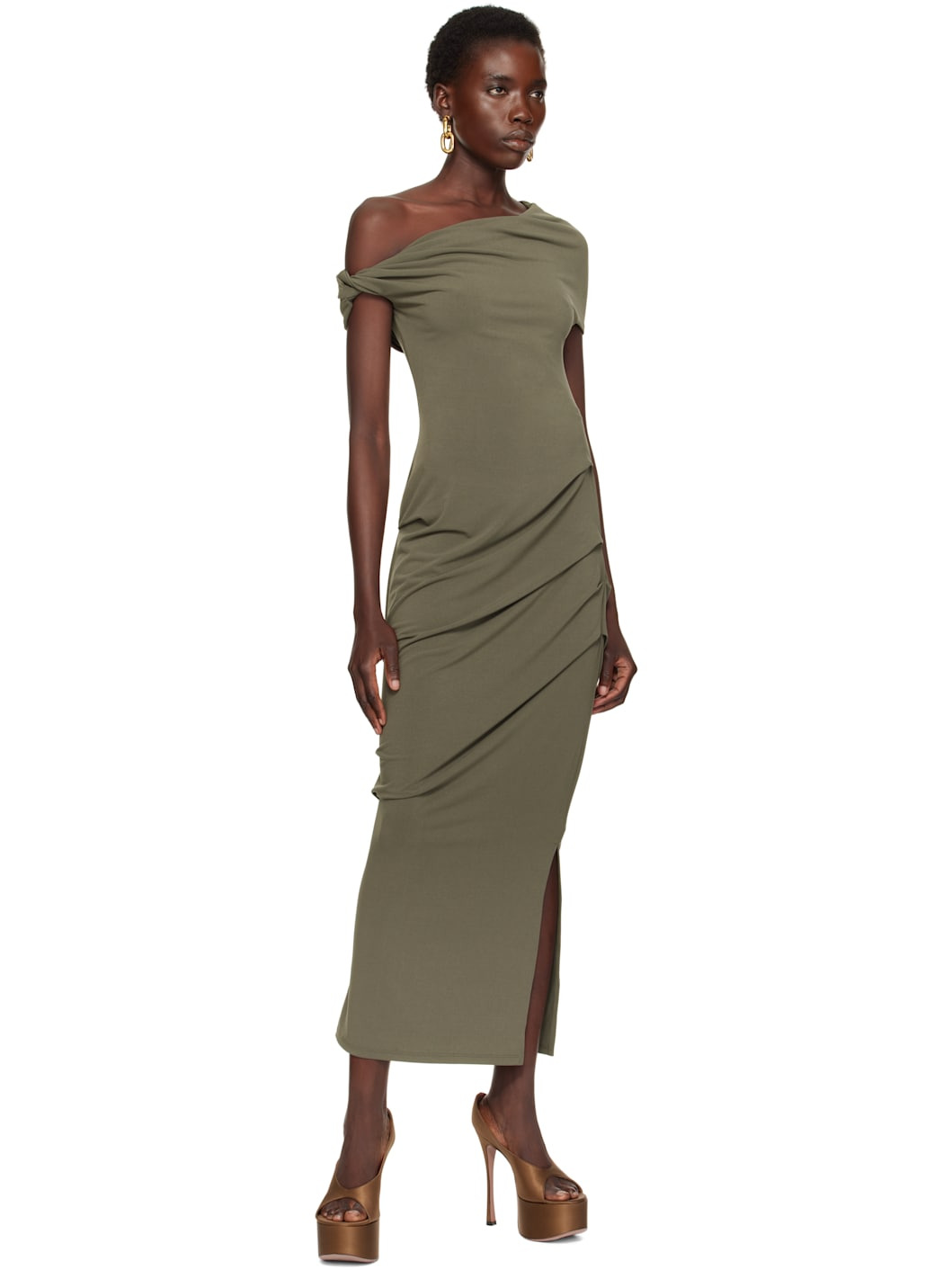 Brown Anok Plateau Heeled Sandals - 5