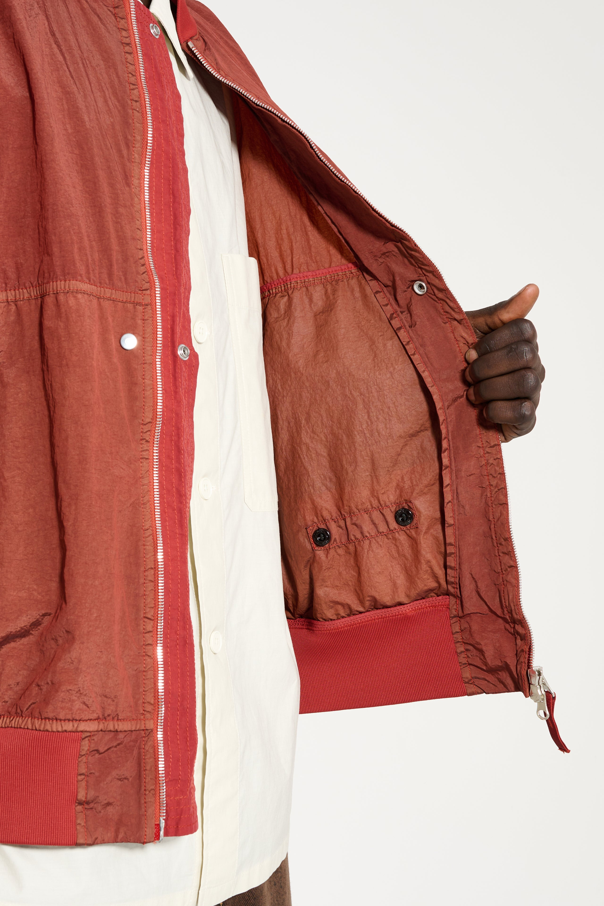STONE ISLAND NYLON METAL BOMBER JACKET COPPER - 7