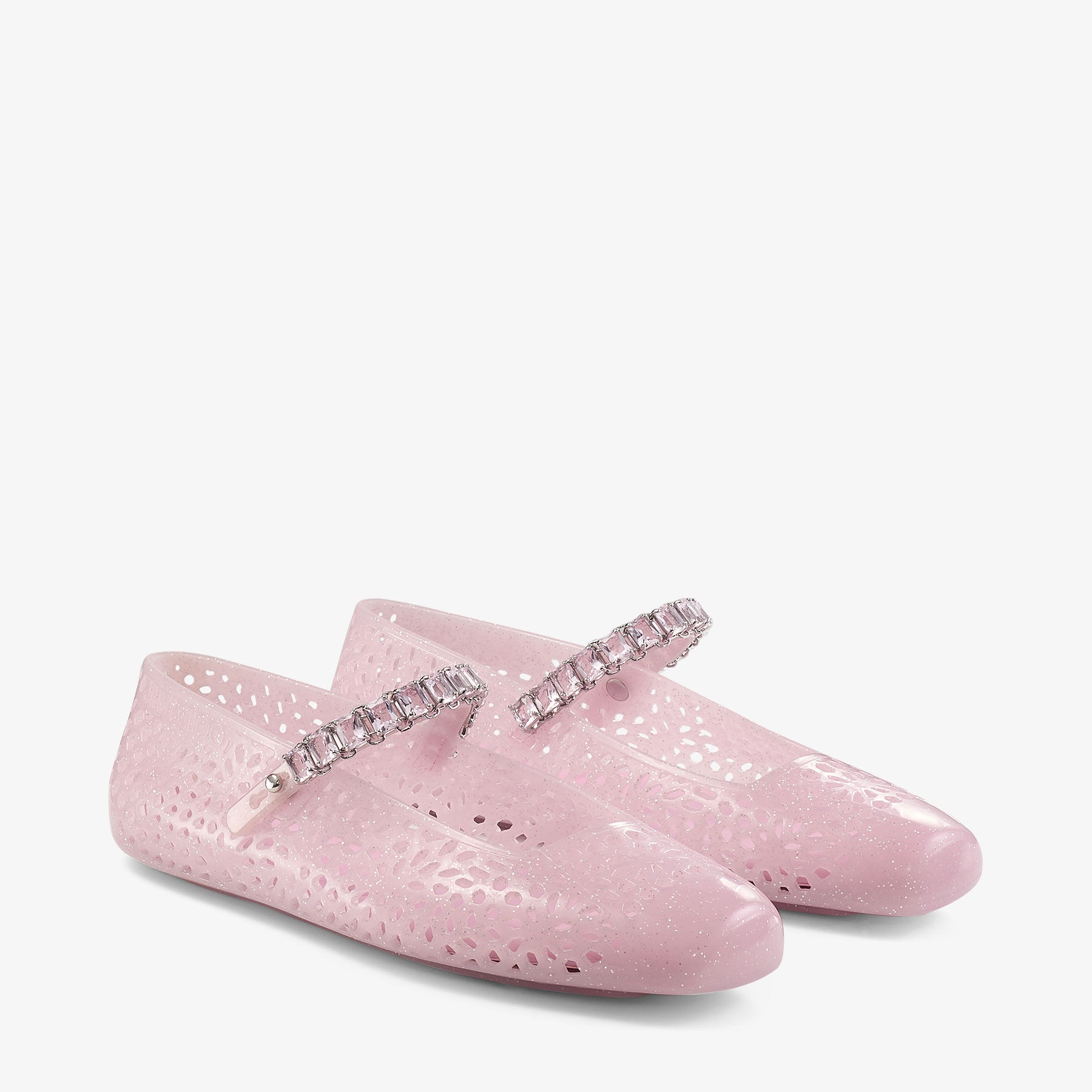 The Jelly
Cotton Candy Jelly Ballerina Flats with Crystal Embellishment - 3