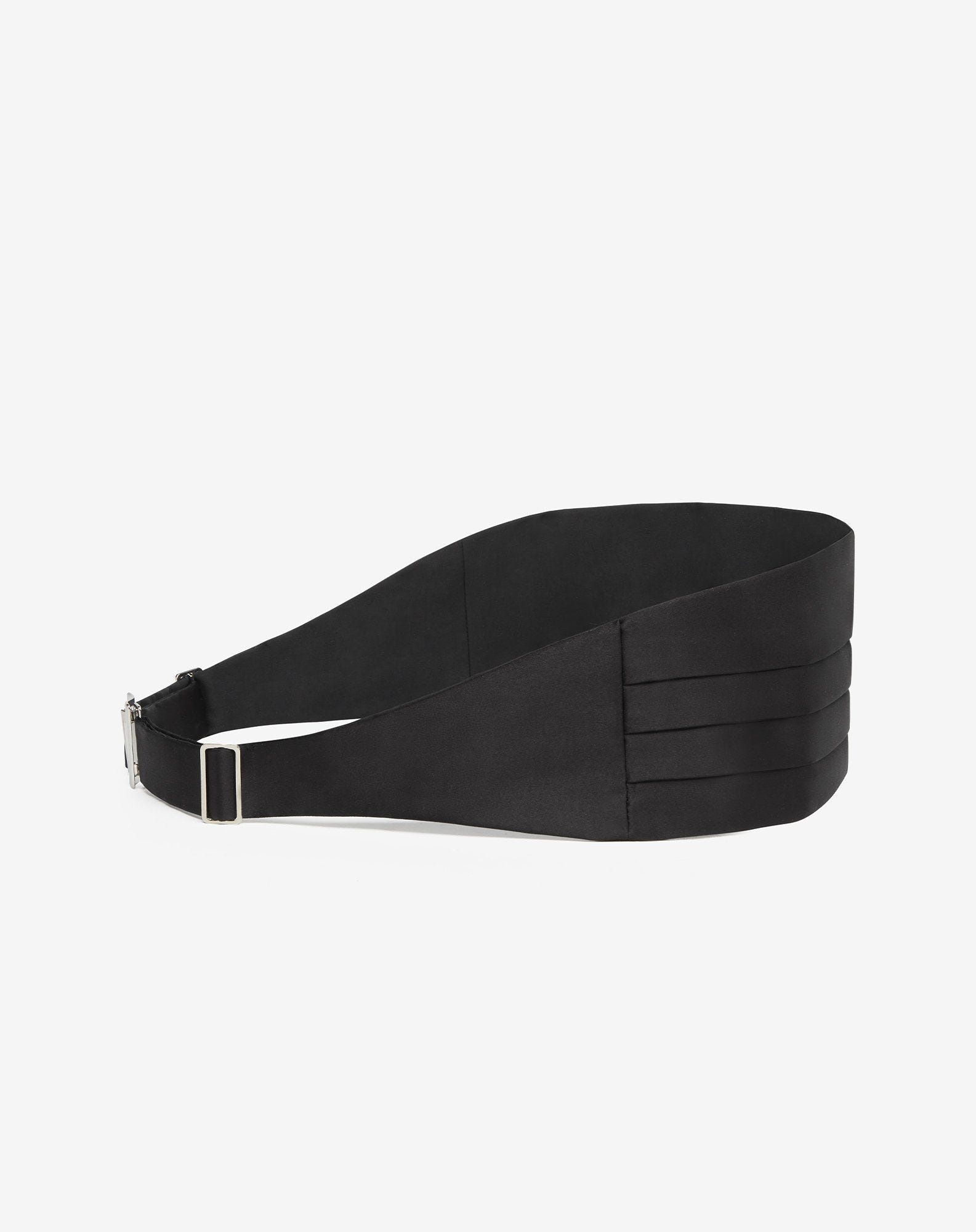 Black pure silk cummerbund - 4