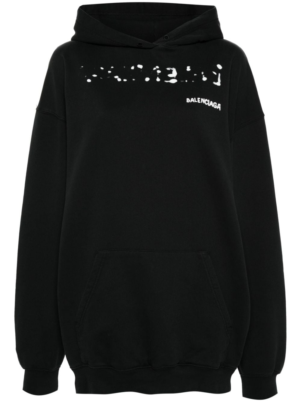 hand drawn-logo cotton hoodie - 1