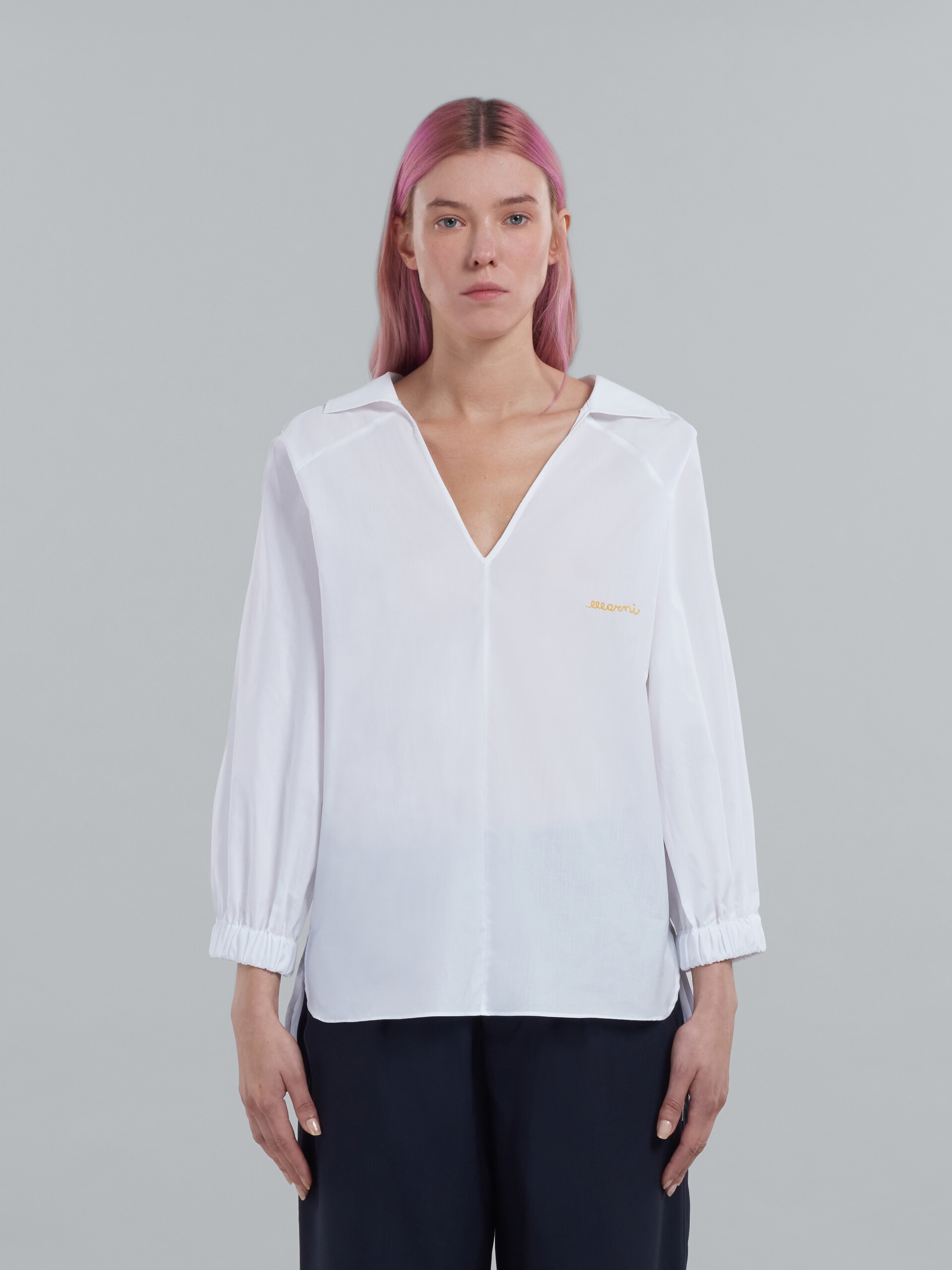 SQUARE-NECK TOP IN WHITE BIO POPLIN - 2