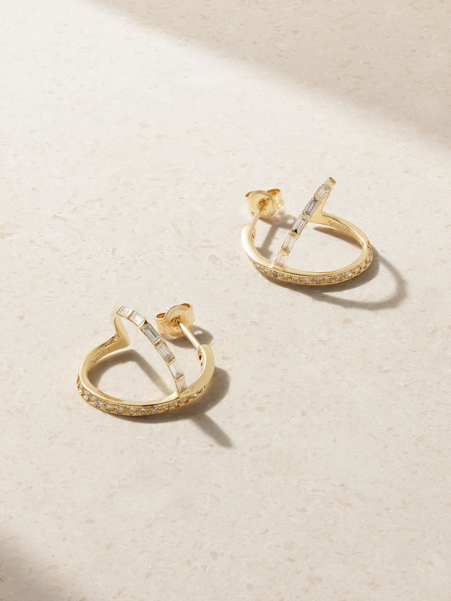 14-karat gold diamond earrings Gold - 1