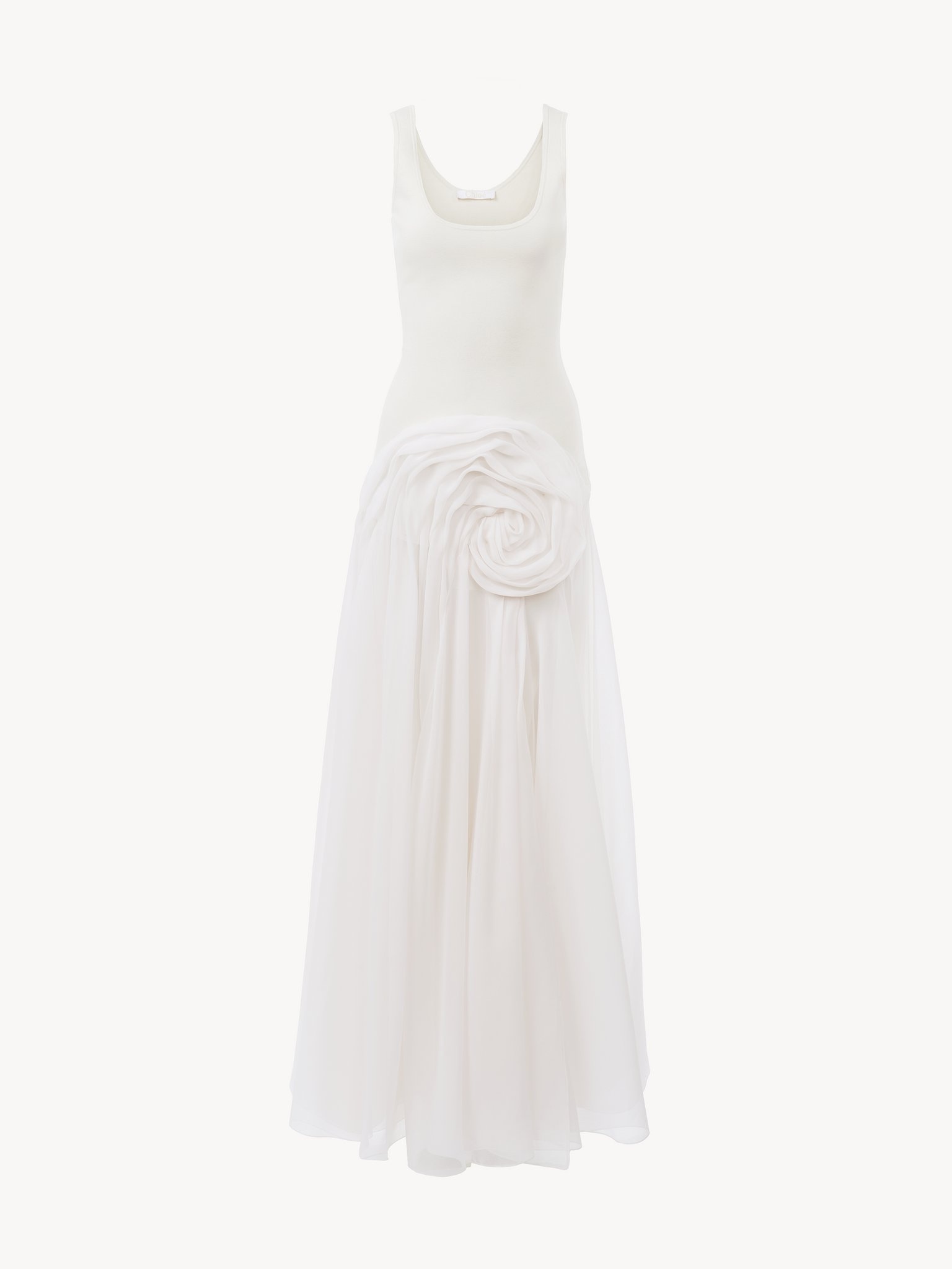 BI-MATERIAL LONG TANK DRESS - 2