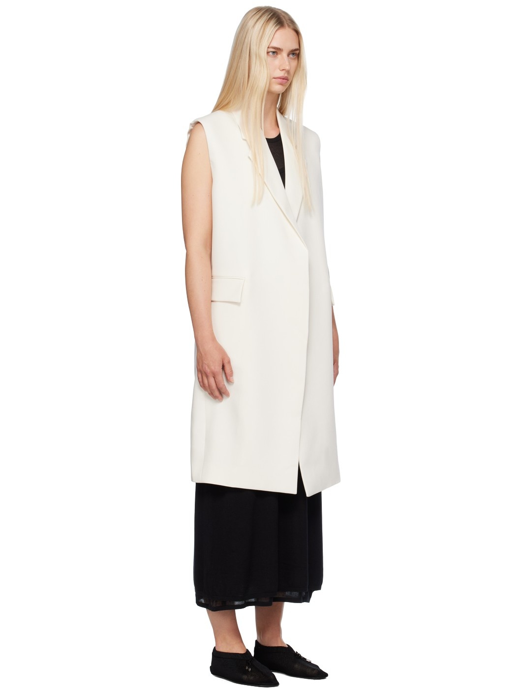 Off-White Sleeveless Coat - 2