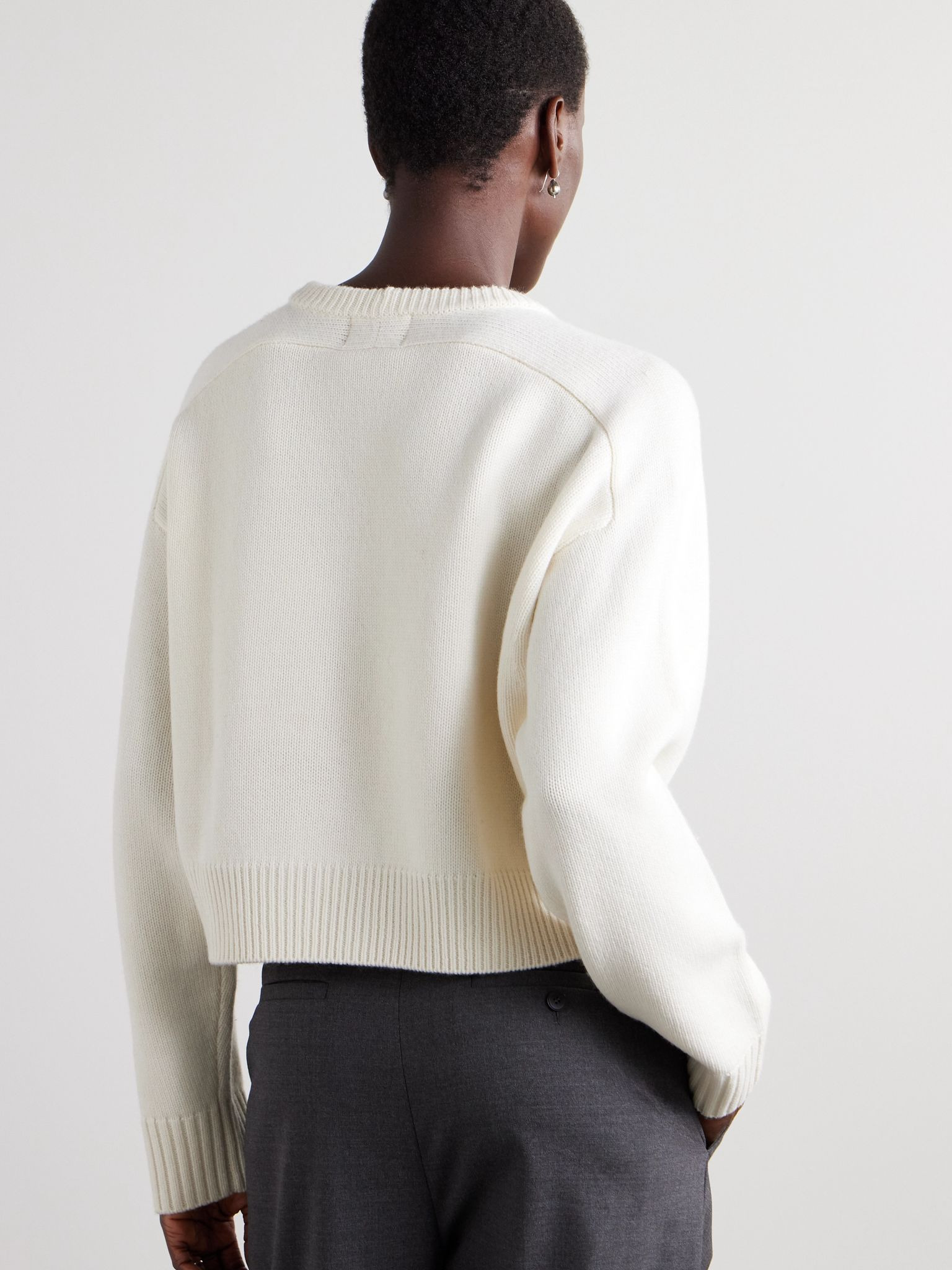 Bruzzi cropped wool and cashmere-blend sweater Ivory - 4