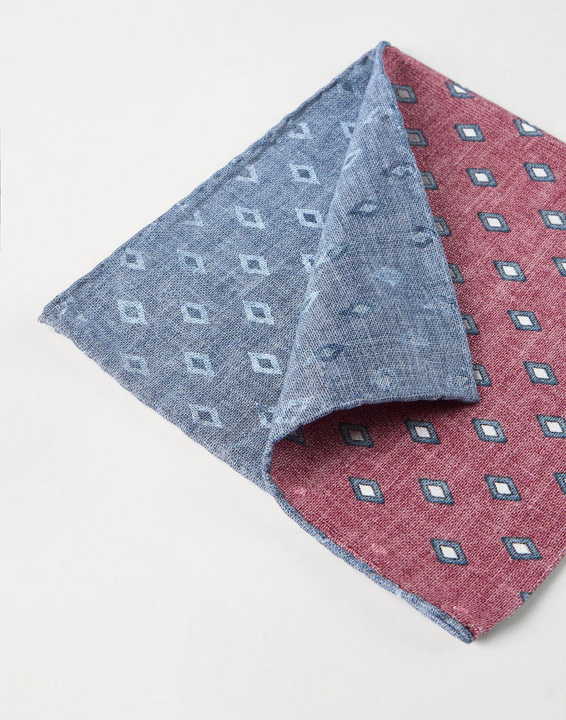 Brunello Cucinelli Silk pocket square with diamond pattern outlook