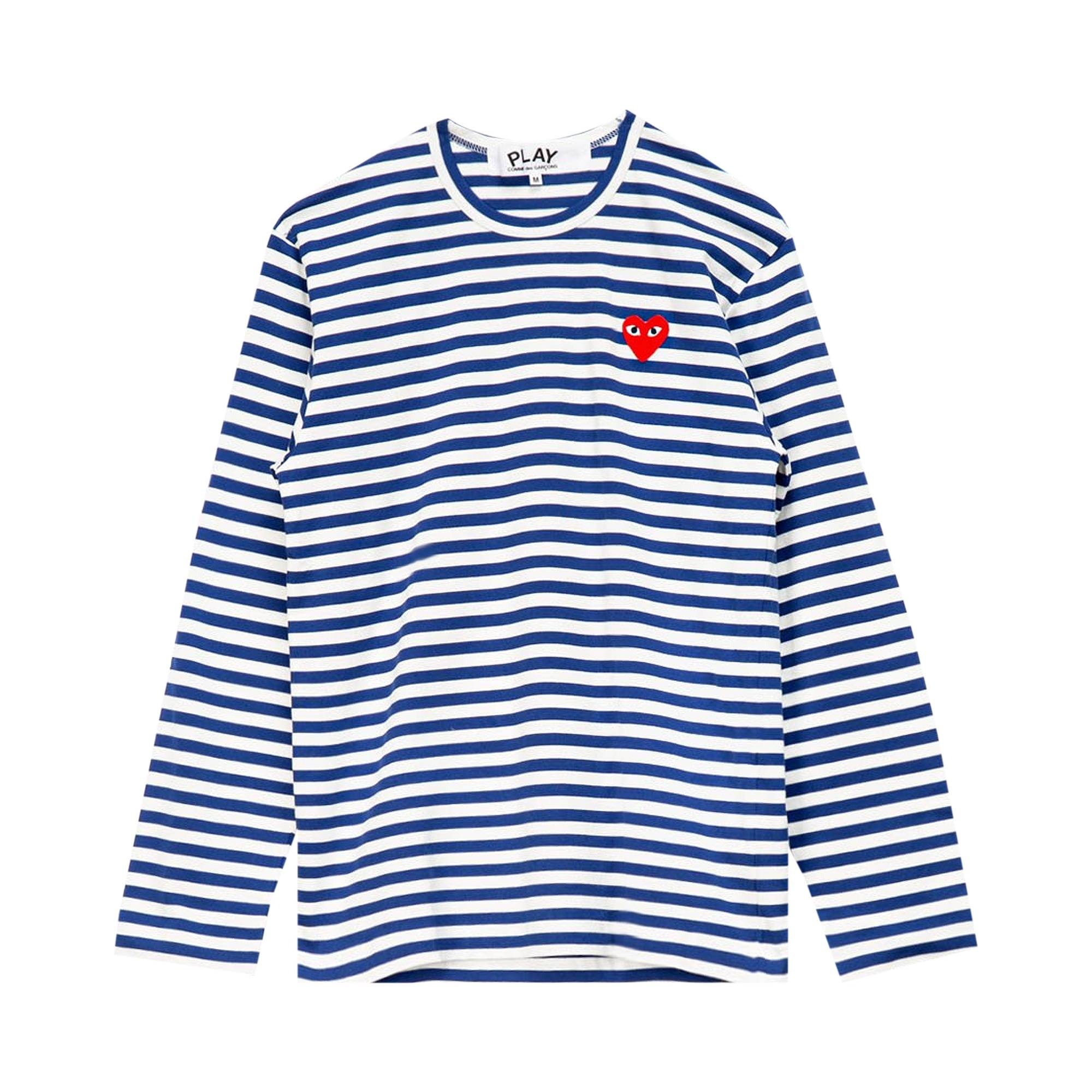 Comme des Garçons PLAY Striped T-Shirt 'Navy/White' - 1