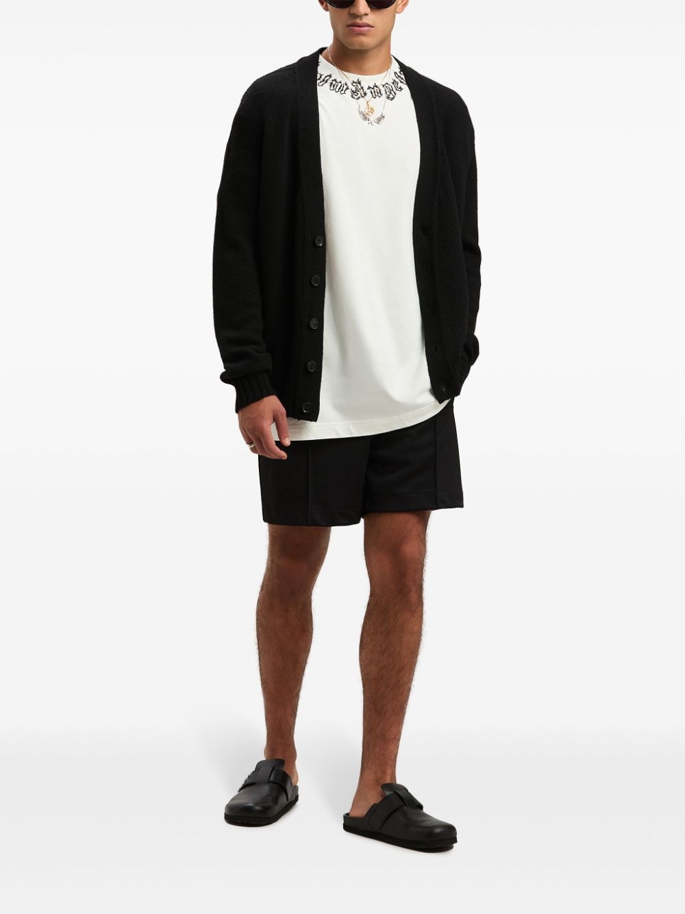 logo-knit buttoned cardigan - 2