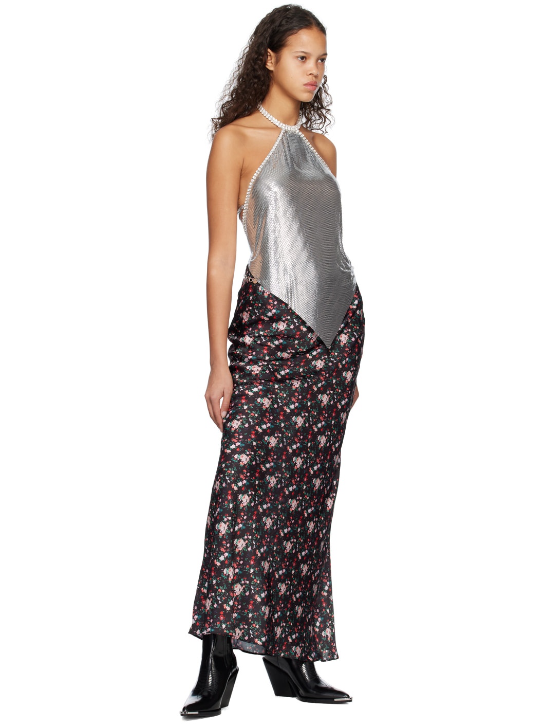 Black Chain Midi Skirt - 4