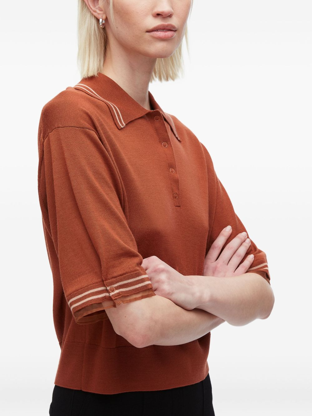 short-sleeve wool polo shirt - 4