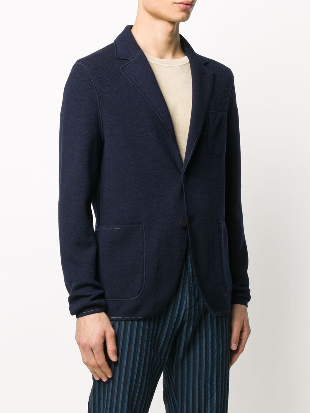 textured-knit blazer - 3