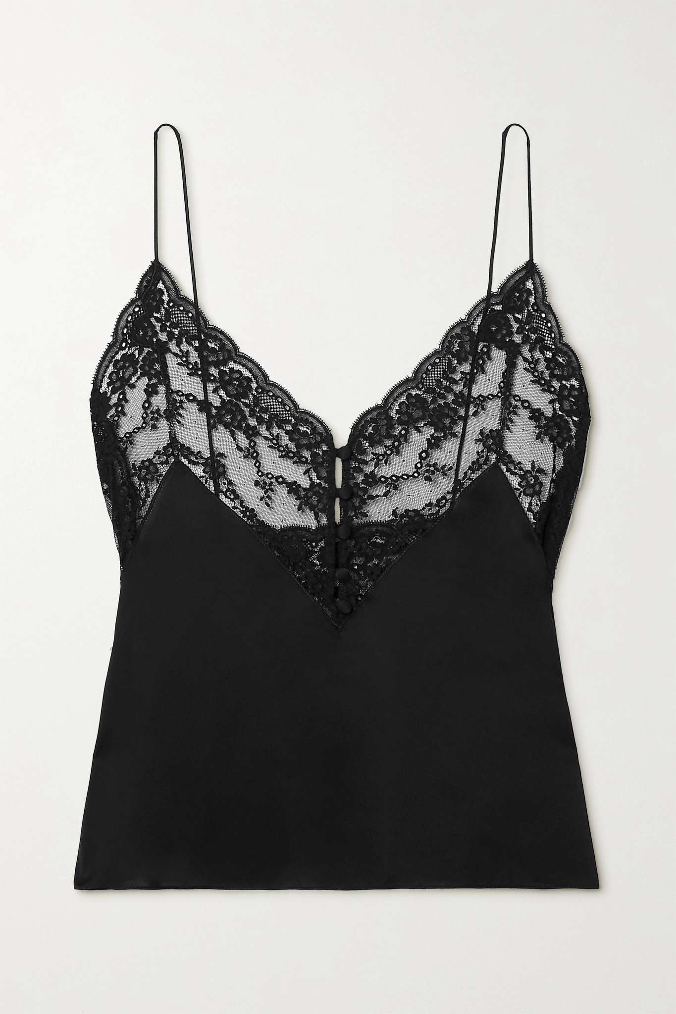 Lace and silk-satin camisole - 1