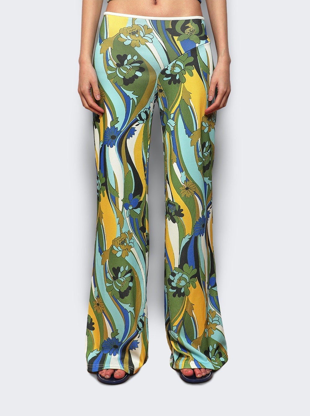 Ribbed Pant Acidic Floral Print - 2