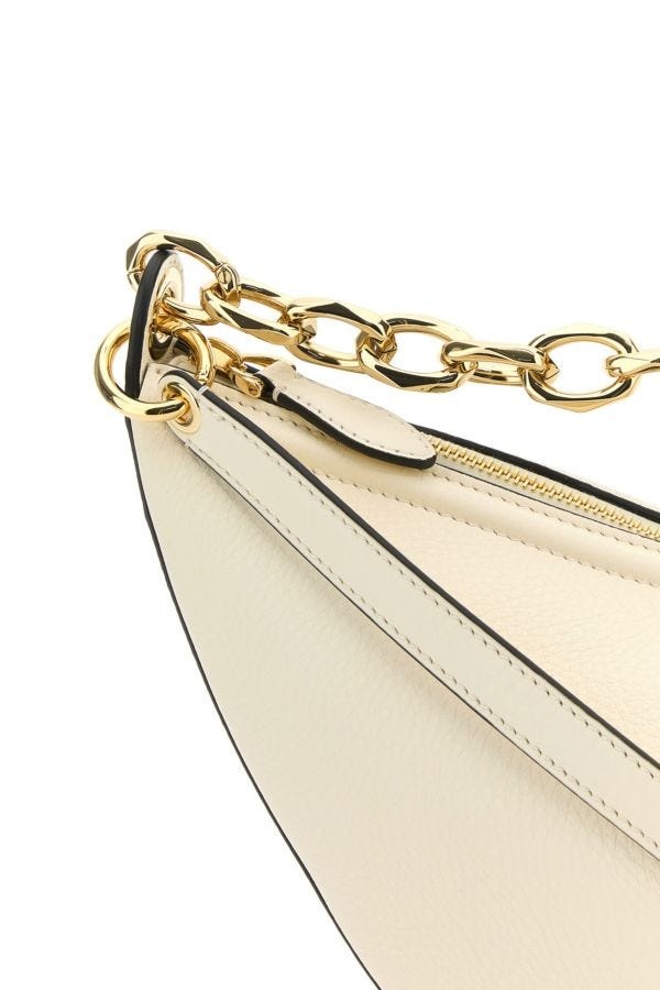 Ivory leather medium VLogo shoulder bag - 4