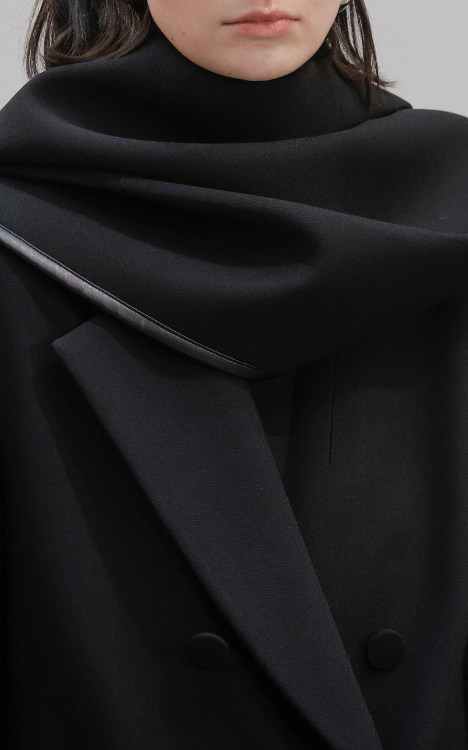 The Demi Double Breasted Virgin Wool Coat black - 3