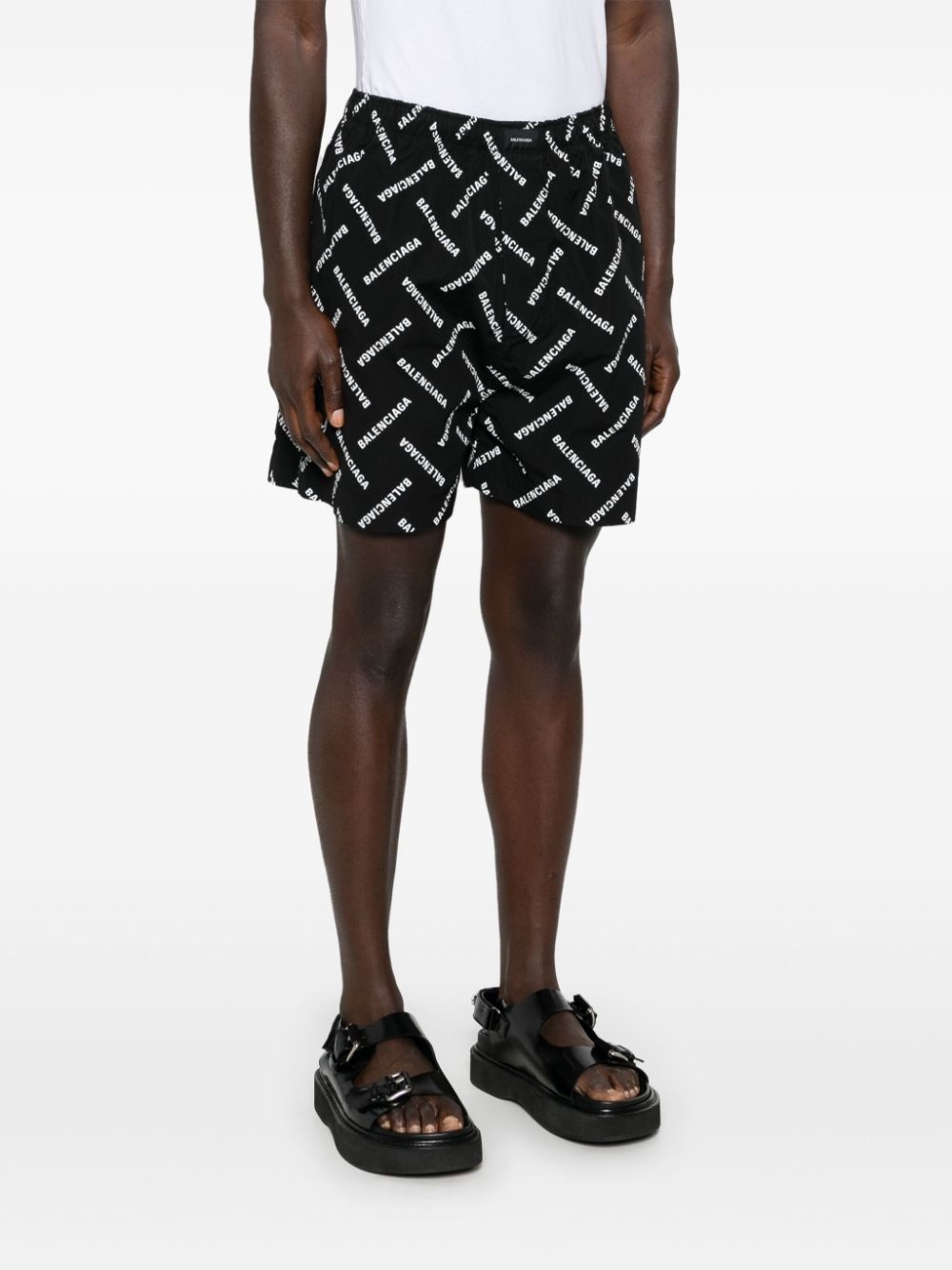 logo-print tailored shorts - 3