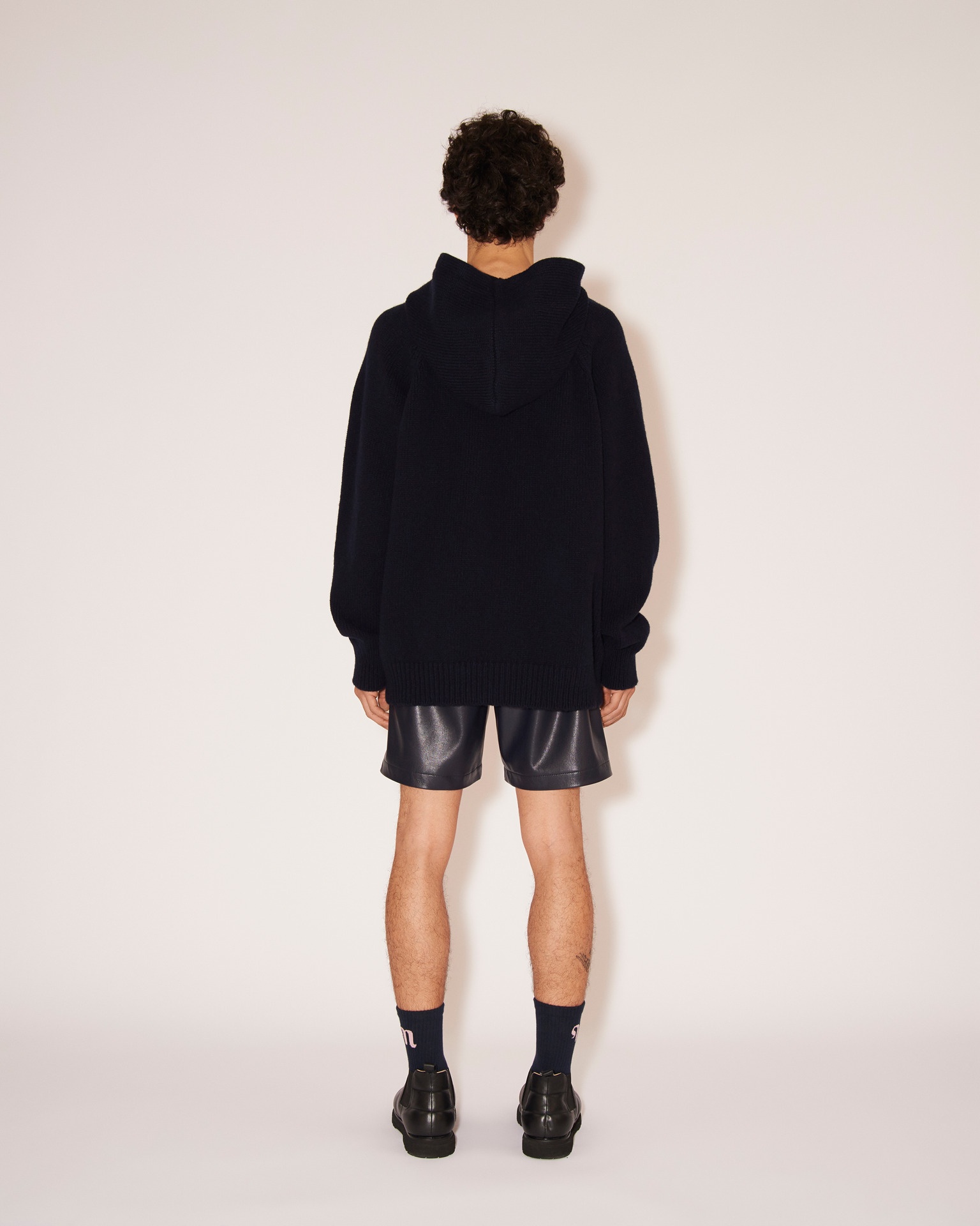 TAPIA - Cashmere-merino chunky hoodie - Navy - 4