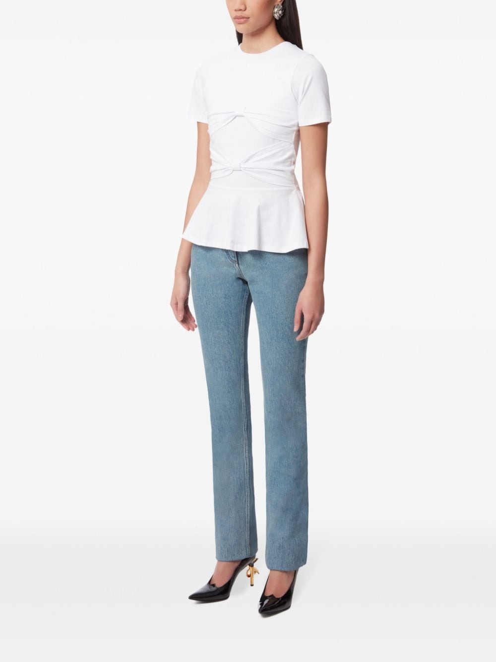 bow detailed t-shirt - 3