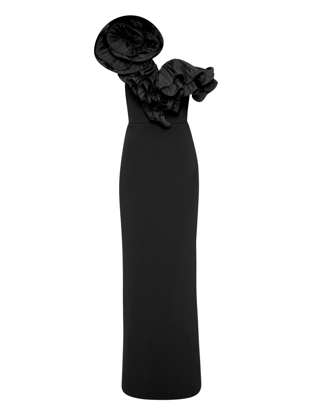 Ella ruffle-detail one-shoulder gown - 1