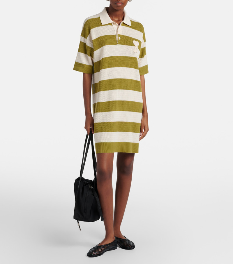 AMI Paris Ami de Cœur striped cotton polo dress outlook