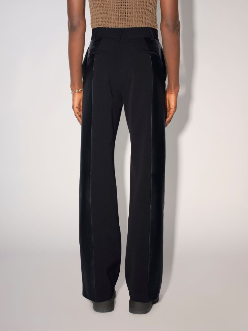 MIX LEATHER REGULAR PANTS - 4