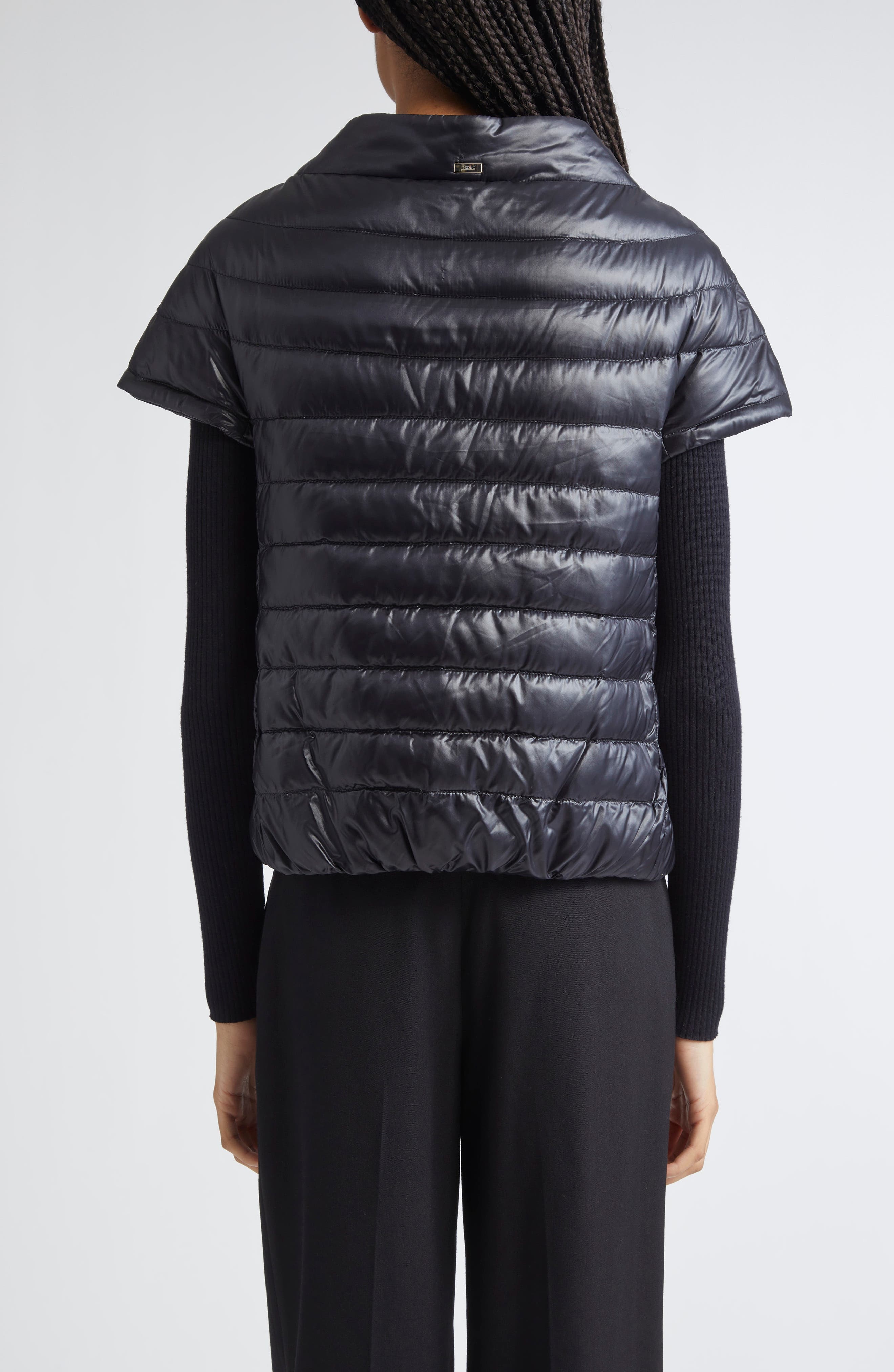 Herno Emilia Cap Sleeve Quilted Down Jacket in Nero at Nordstrom - 2