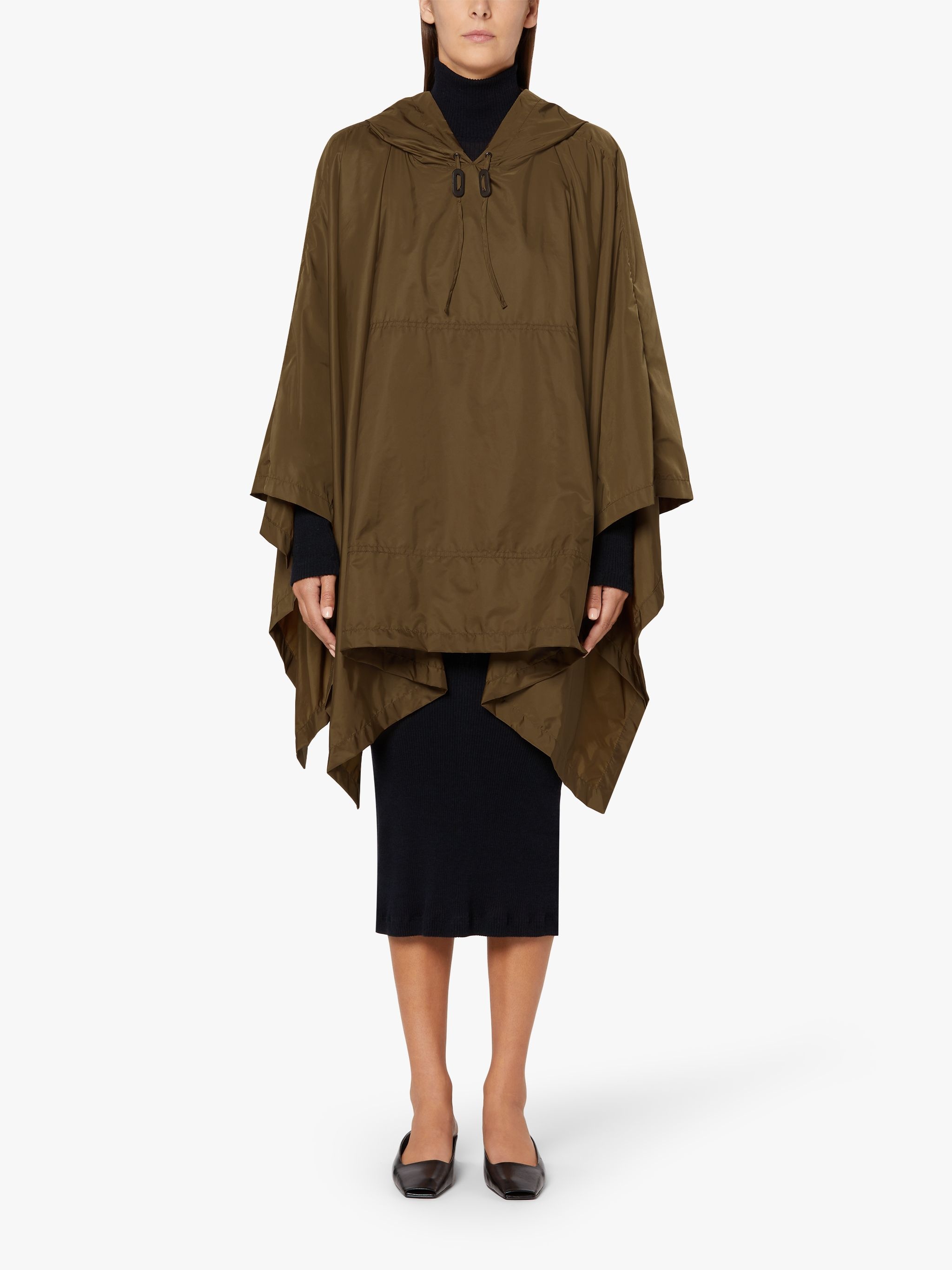 ALNESS MOCHA NYLON HOODED PONCHO | LMC-063 - 3