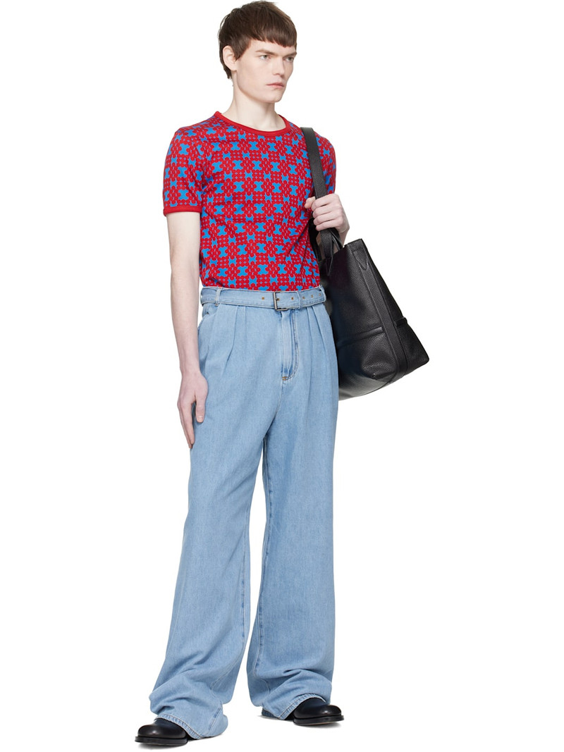 Dries Van Noten Blue Pleated Jeans outlook
