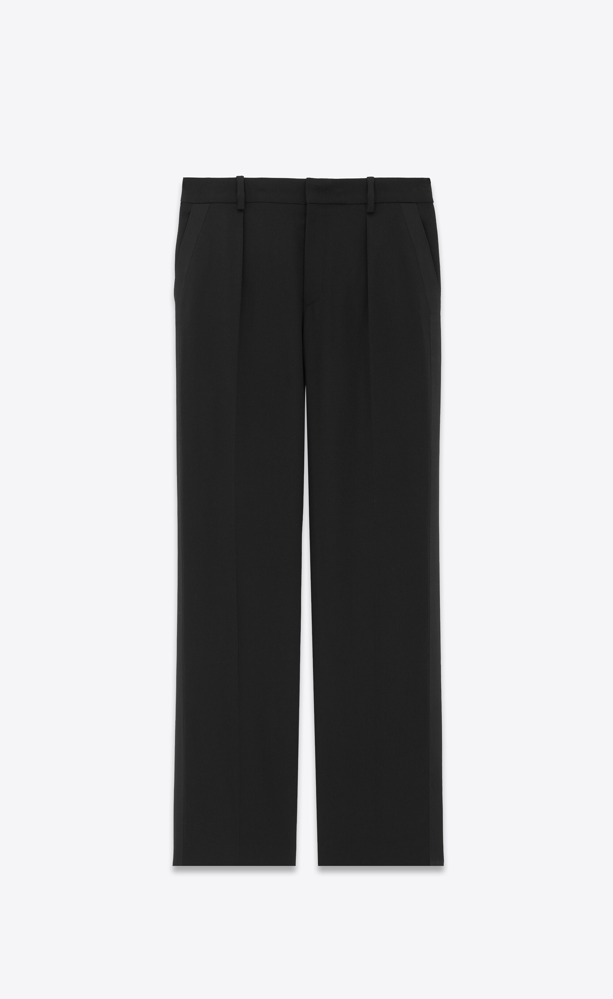 high-waisted tuxedo pants in grain de poudre - 1