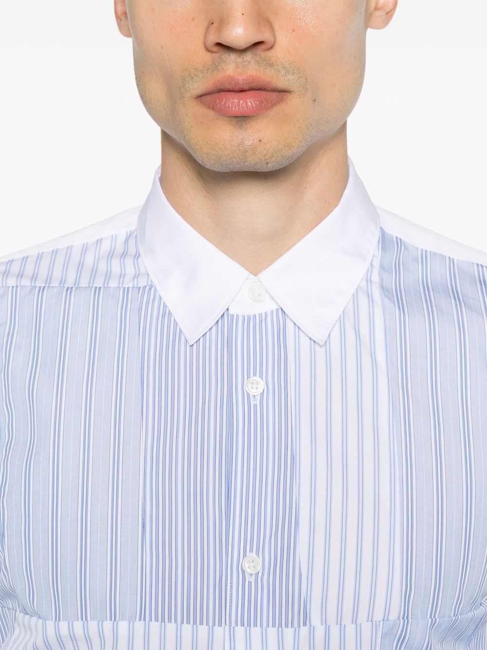 stripe-detailed shirt - 5