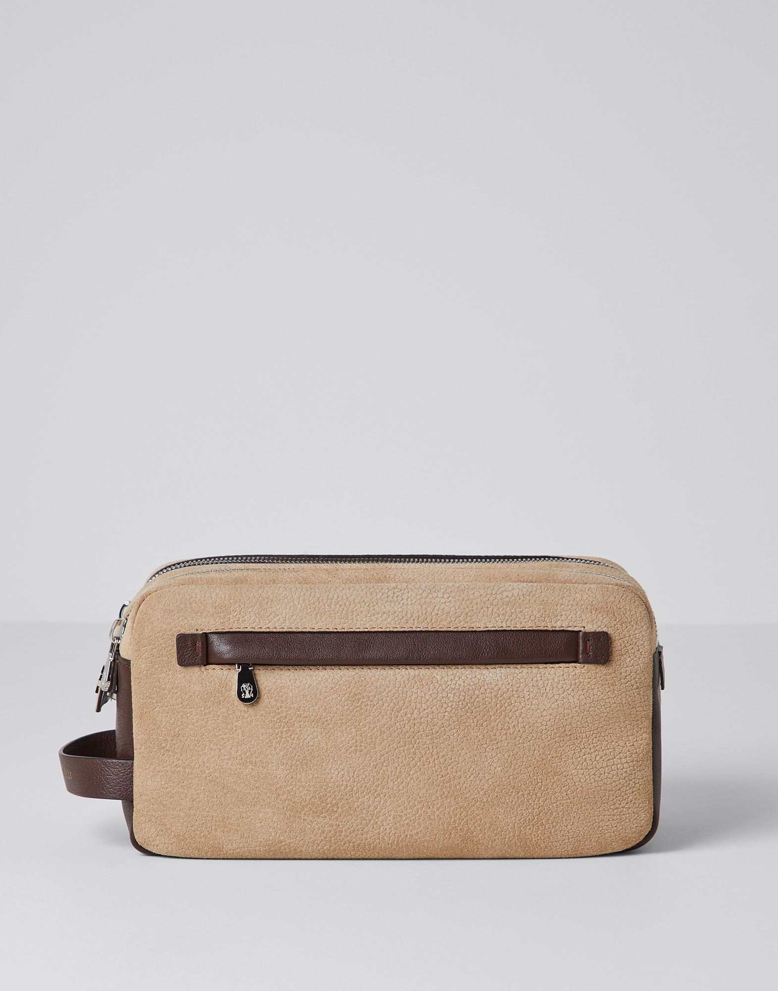 Textured suede and buffalo leather beauty case - 1