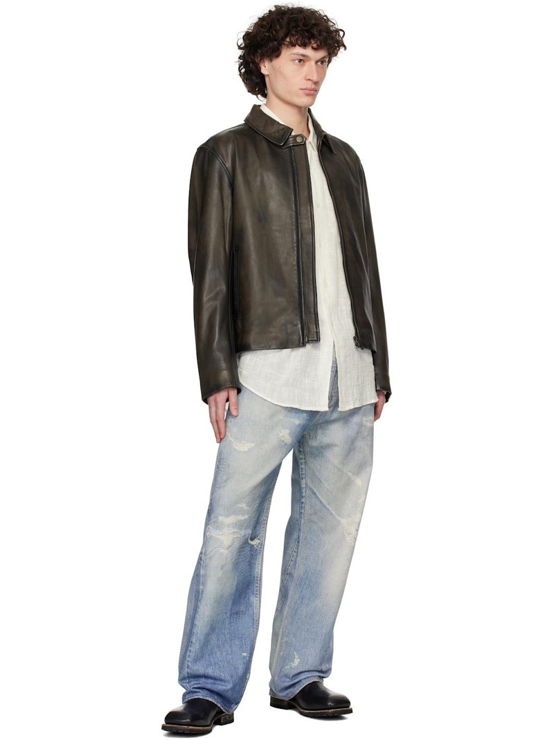Holzweiler Brown Cillian Leather Jacket outlook