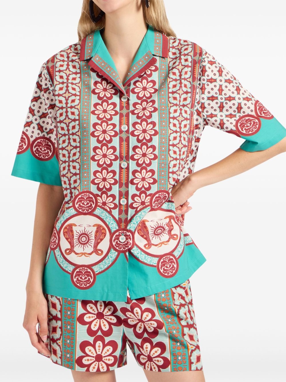 geometric-print patterned shirt - 2