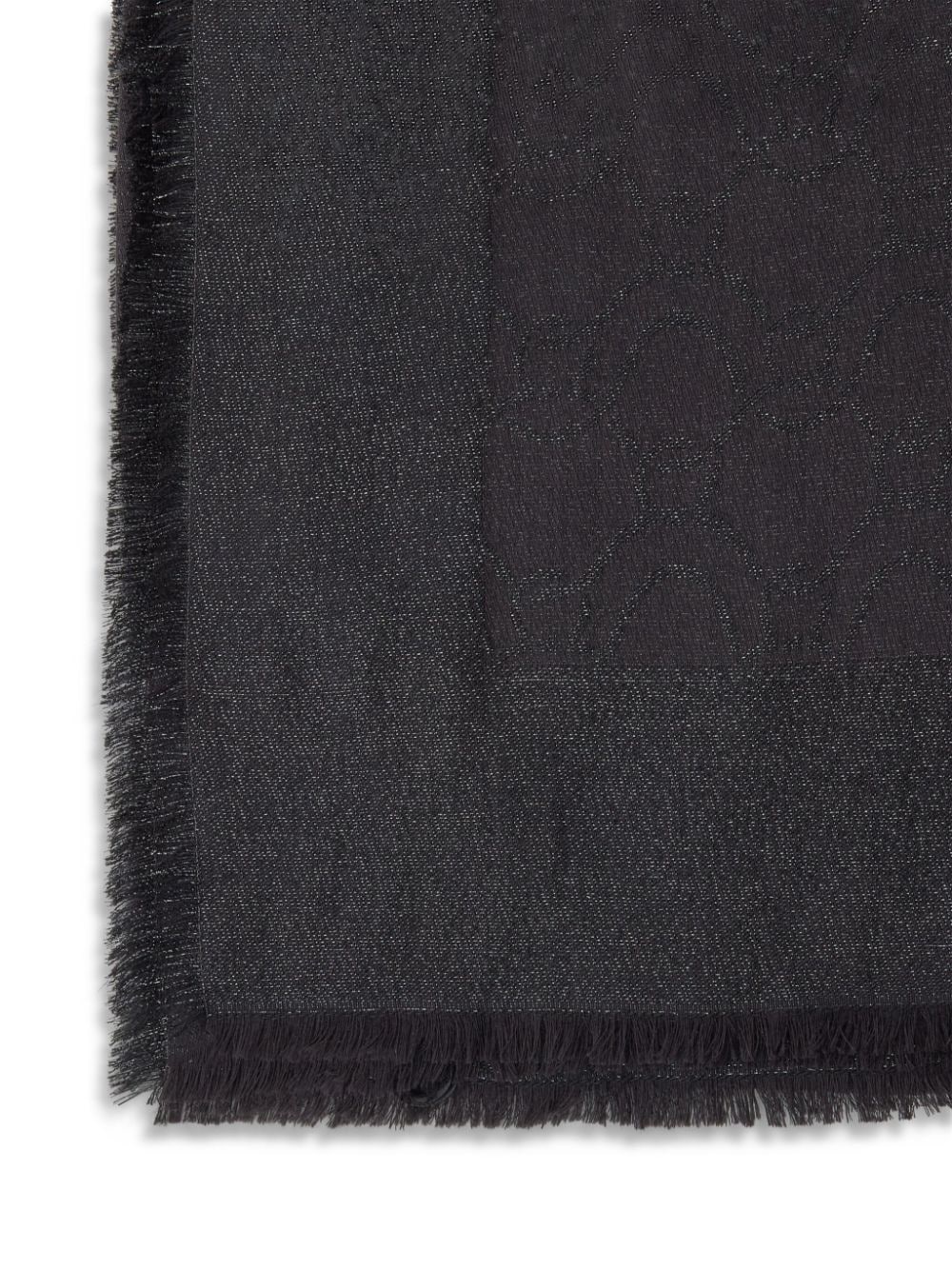 jacquard fringed scarf - 2